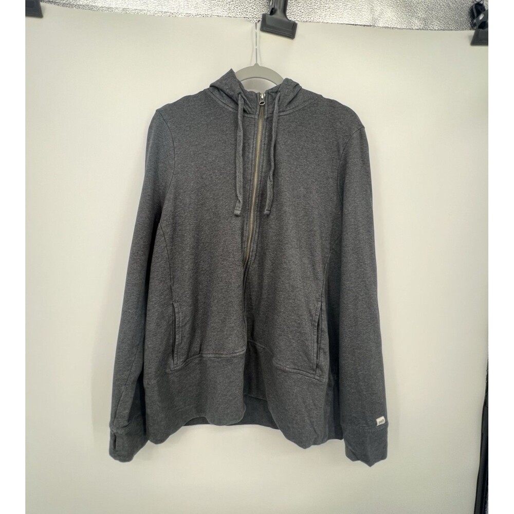 Pact Womens Organic Cotton Full Zip Hoodie Jacket Sz XXL Dark Gray Athleisure